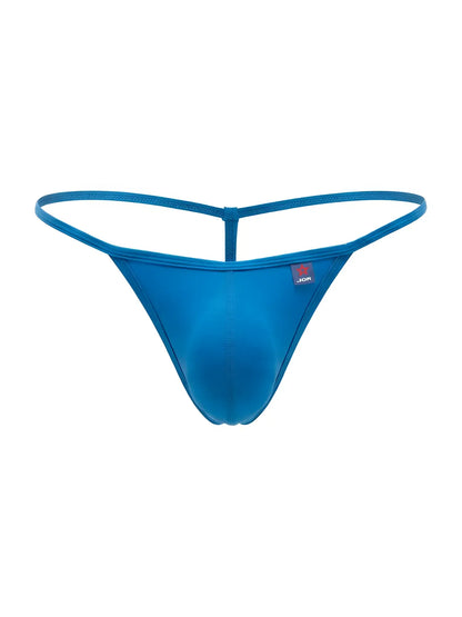 Bright blue jom brand jor 2359 axel g-string thong with smooth stretchy fabric and thin supportive straps in turquoise