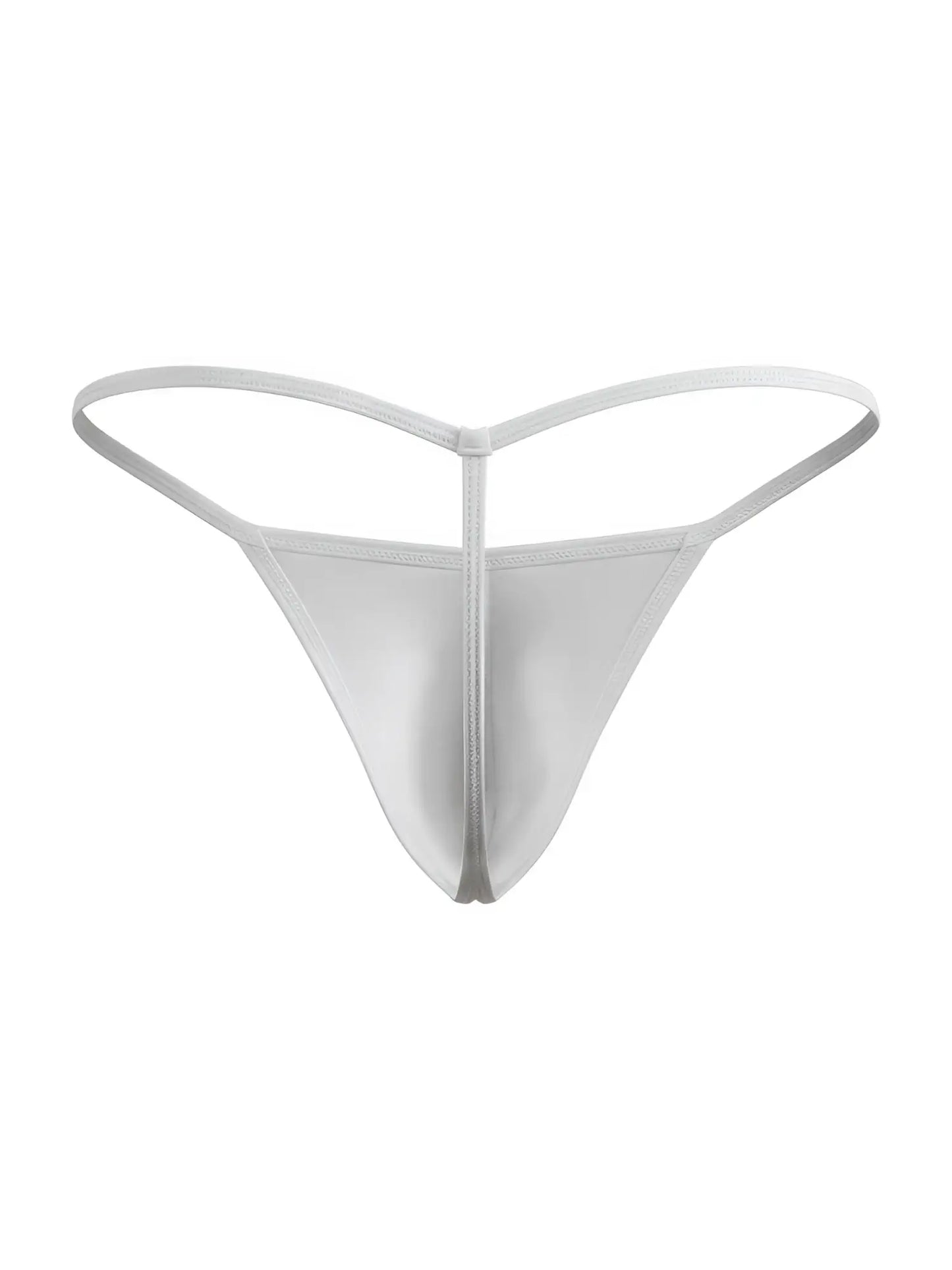 A sleek translucent white JOR 2359 Axel satin g-string with minimalist design and thin supportive straps
