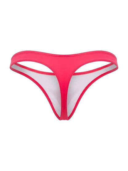 Bright pink jor 2389 travel swim thong with white inner lining and seamless thin construction for comfortable wear