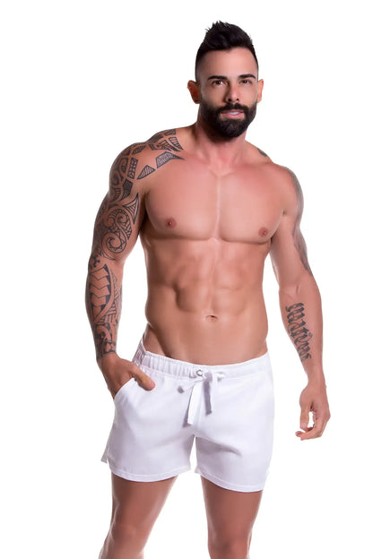 Jor arrecife copacabana mini shorts swimwear white relaxed fit with drawstring and subtle side pockets size m