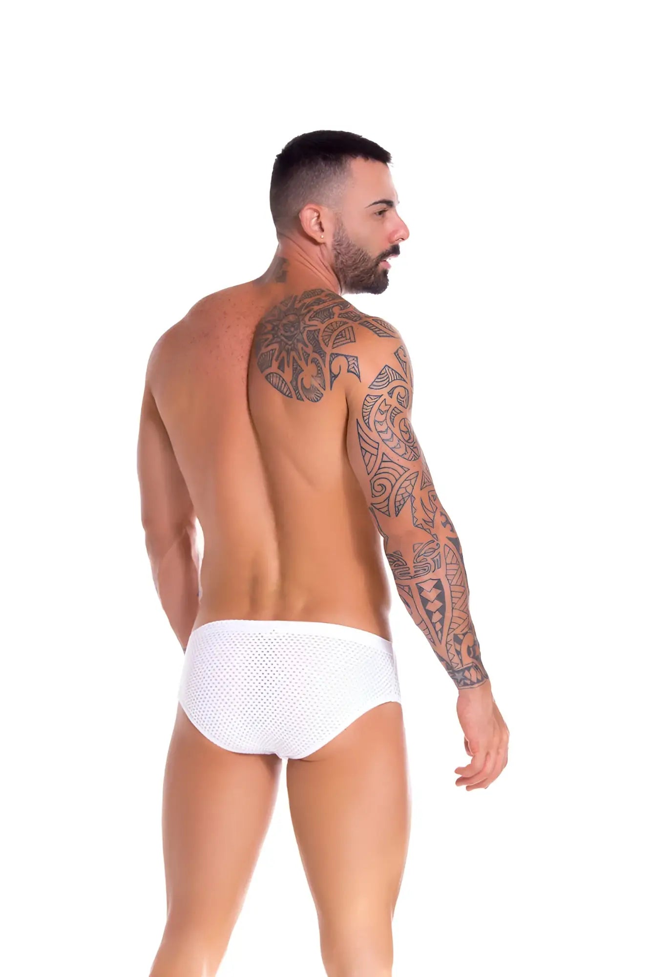 White mesh briefs jor gipsy mesh bikini underwear white 0833 size m showing front view