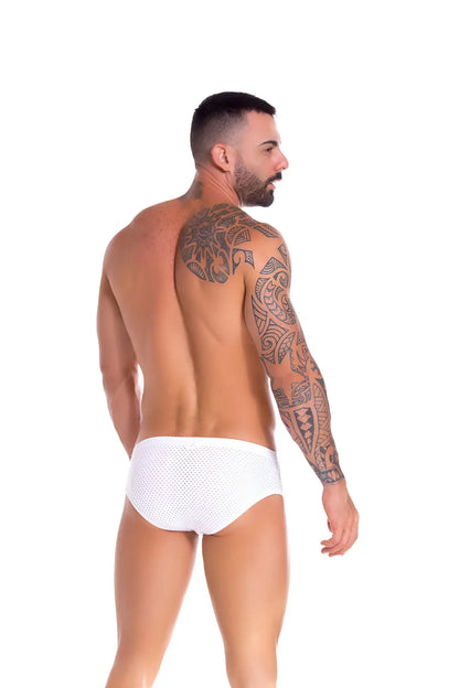 White mesh briefs jor gipsy mesh bikini underwear white 0833 size m showing front view