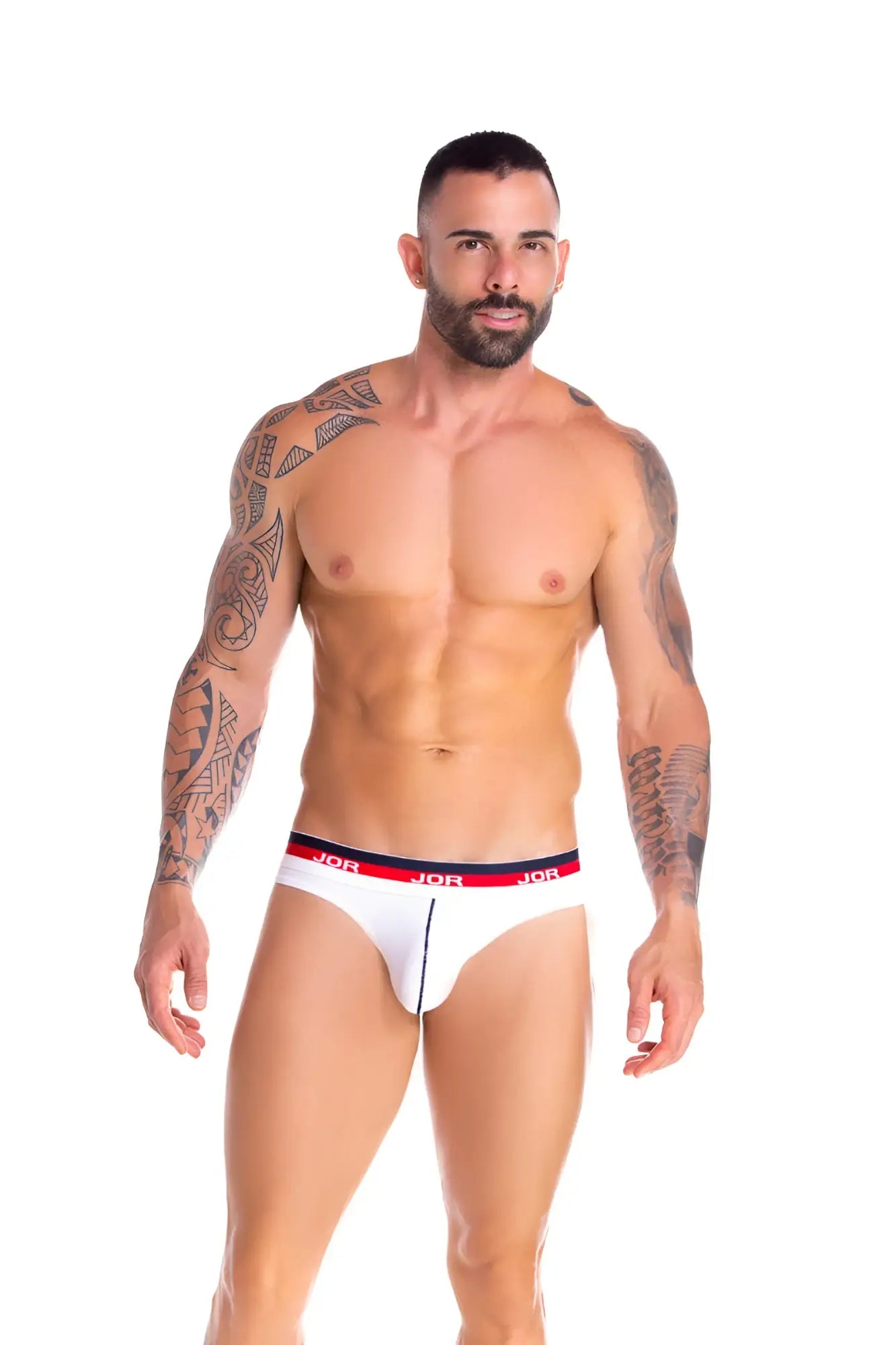 White Jor Naval bikini underwear size M with red and navy trim designed for comfortable daily wear