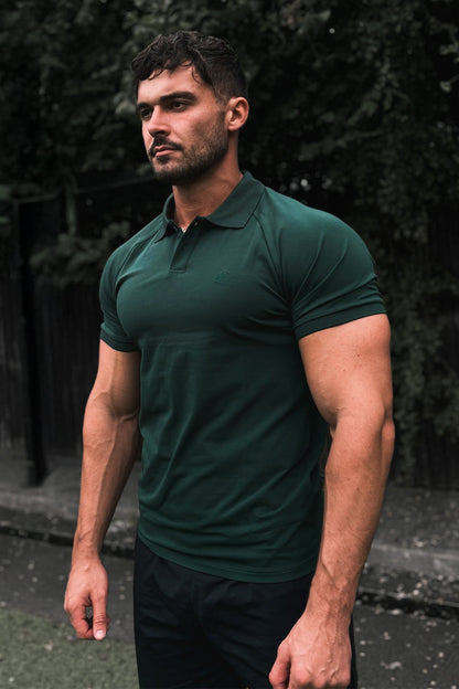 Jed North Men's Muscle Fit All-Day Polo T-Shirt - Evergreen