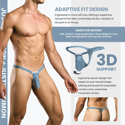 Justin + Simon XSJBU02 Men's Bulge Thong Mesh