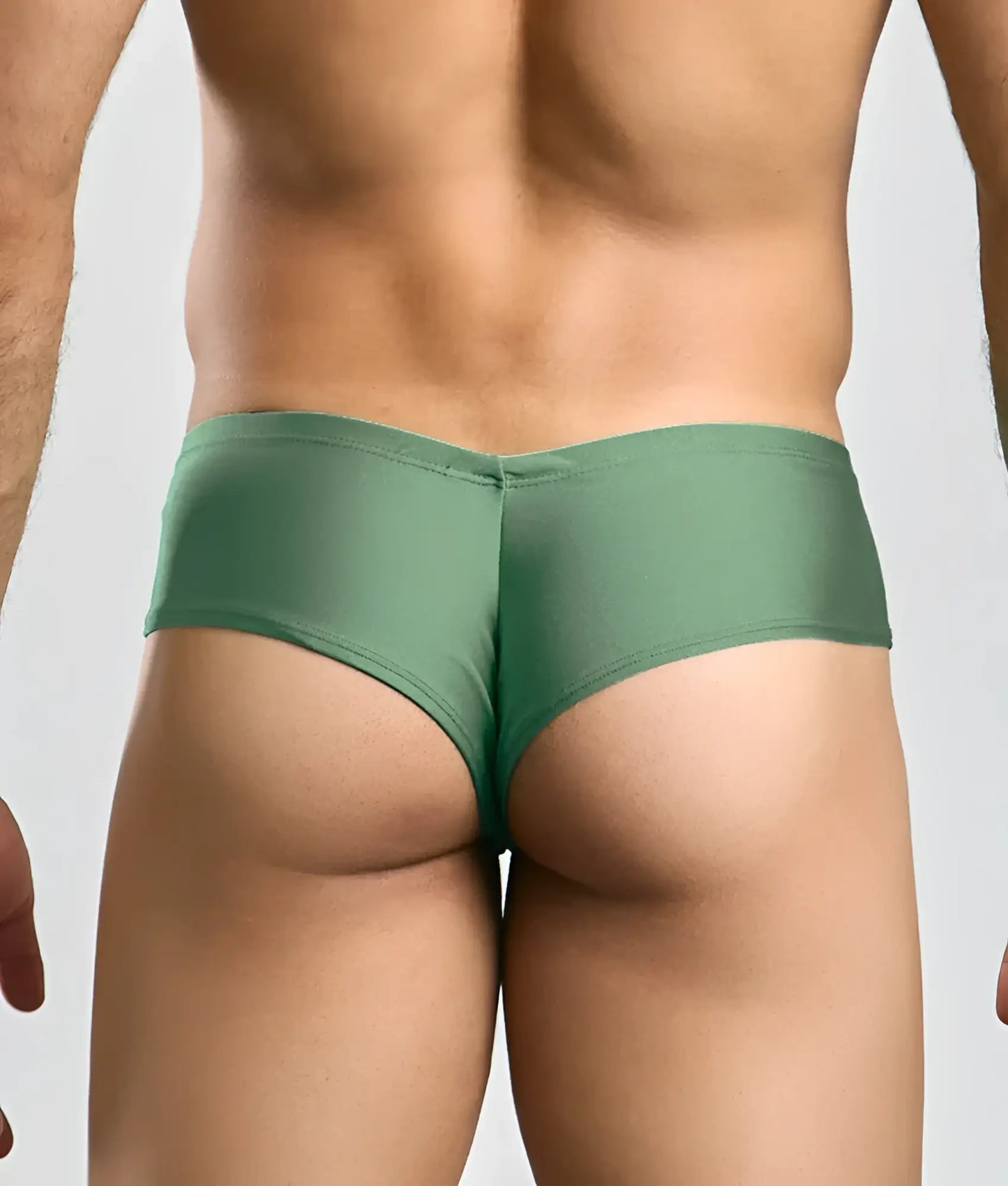 Green justin + simon cheek low-rise briefs made of smooth stretchy fabric with a form-fitting design
