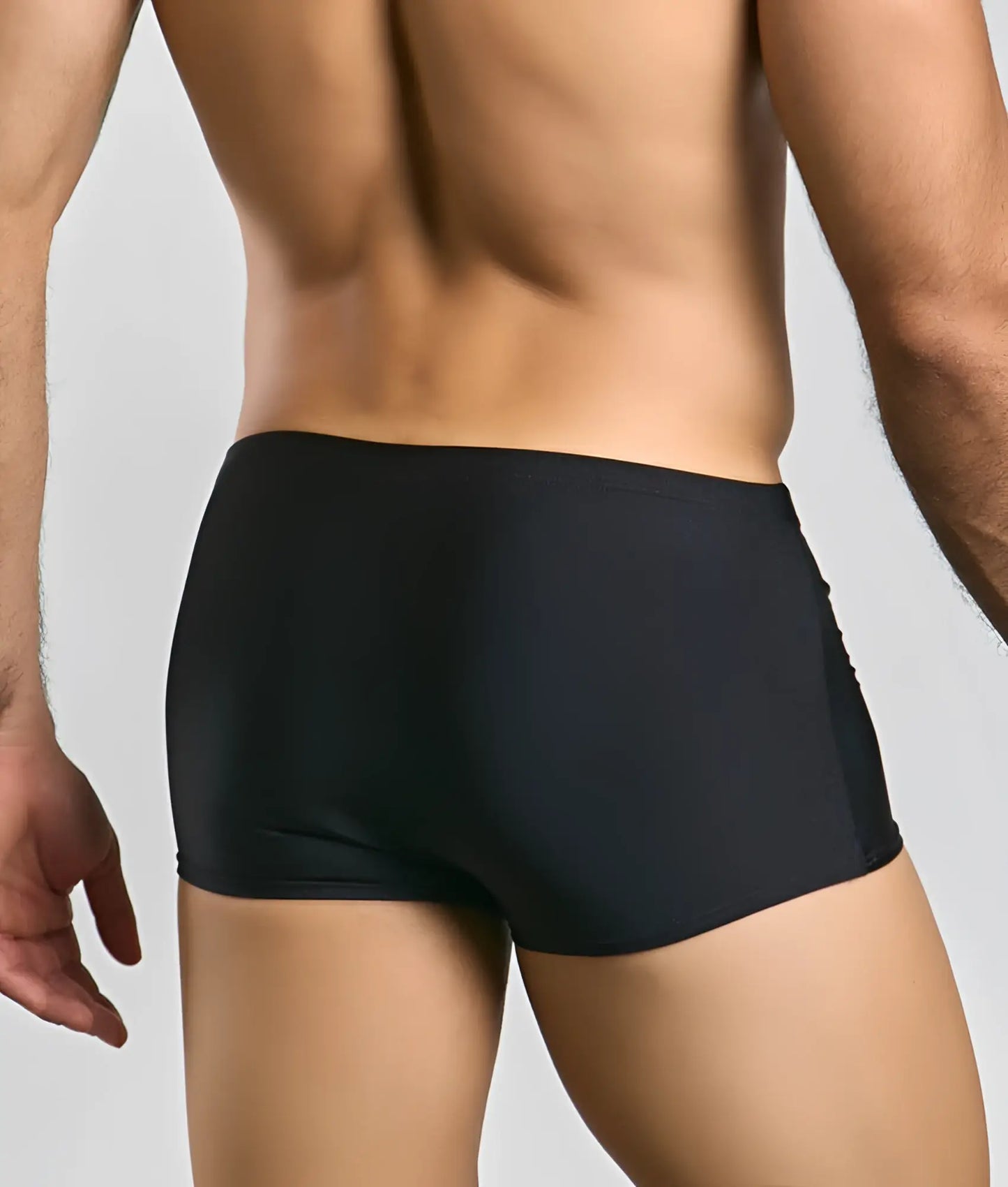 Justin plus Simon classic boxer black form-fitting boxer briefs with smooth stretchy fabric and subtle side seam detailing