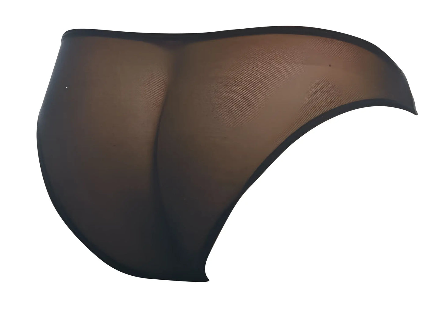 Black sheer mesh briefs with smooth opaque black trim edges from justinsimon xsj01 classic bikini collection