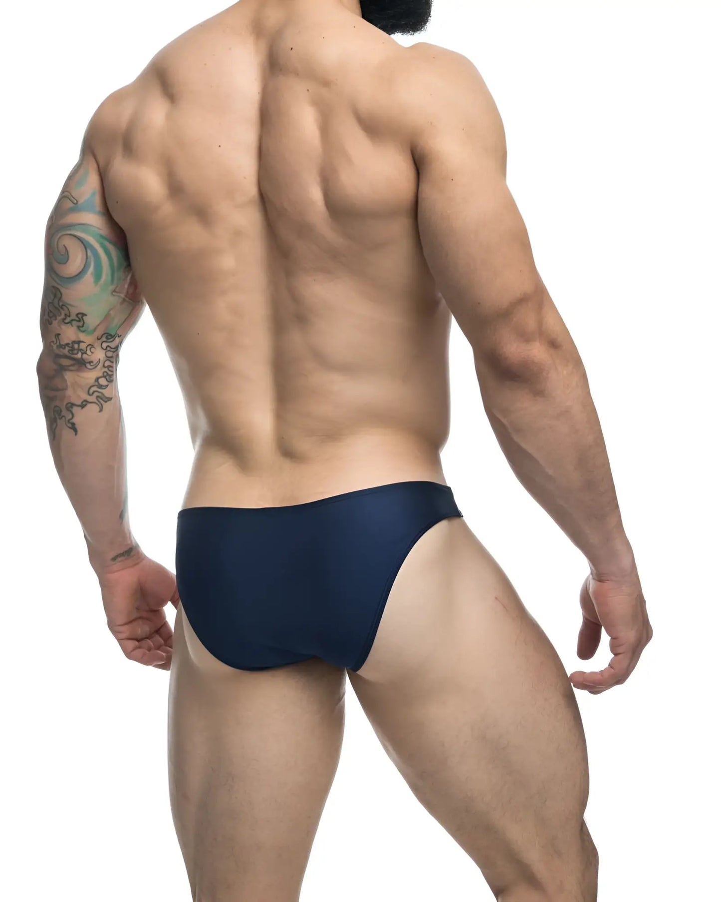 Navy blue justin simon xsj01 classic bikini briefs with smooth form-fitting design for comfortable wear
