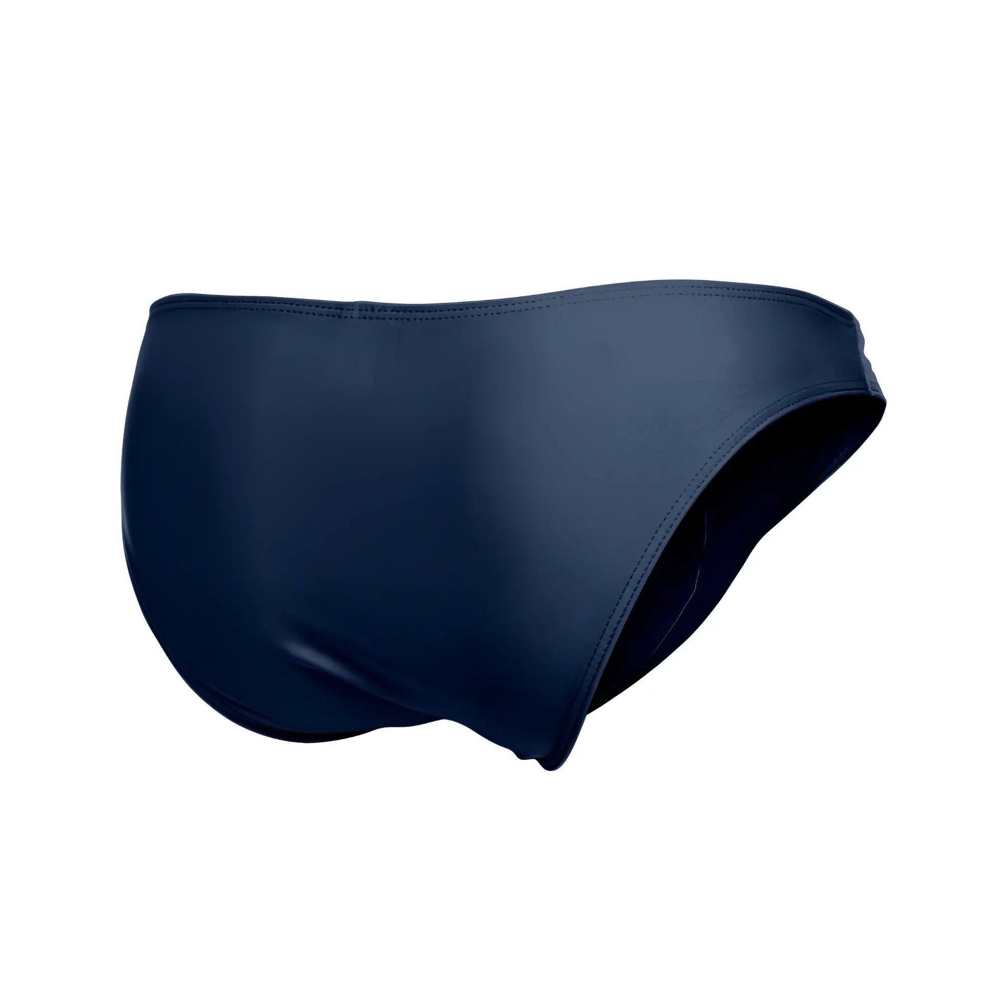 Navy blue swim trunks justin+simon xsj01 classic bikini with smooth seamless fabric and sleek minimalist design