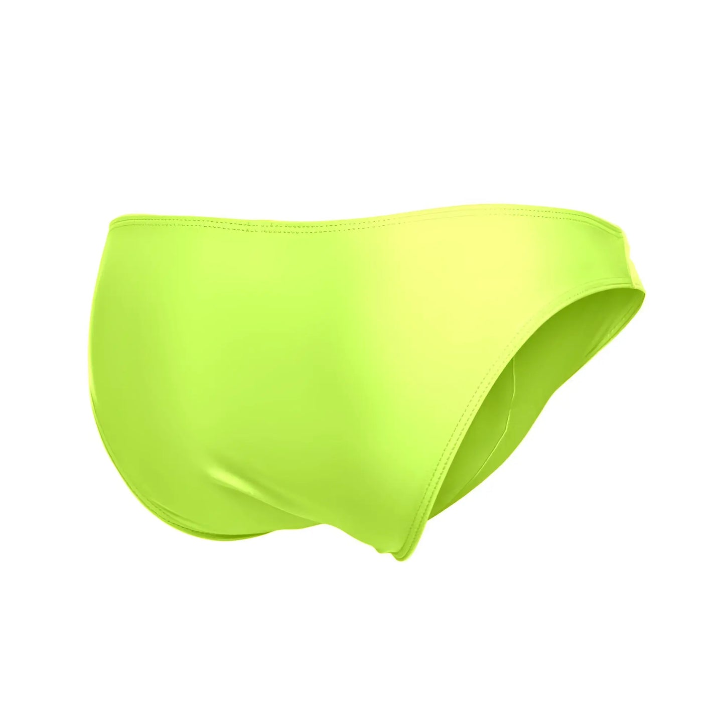 Justin Simon xsj01 classic bikini neon green high-waisted swim trunks with smooth stretchy fabric finish