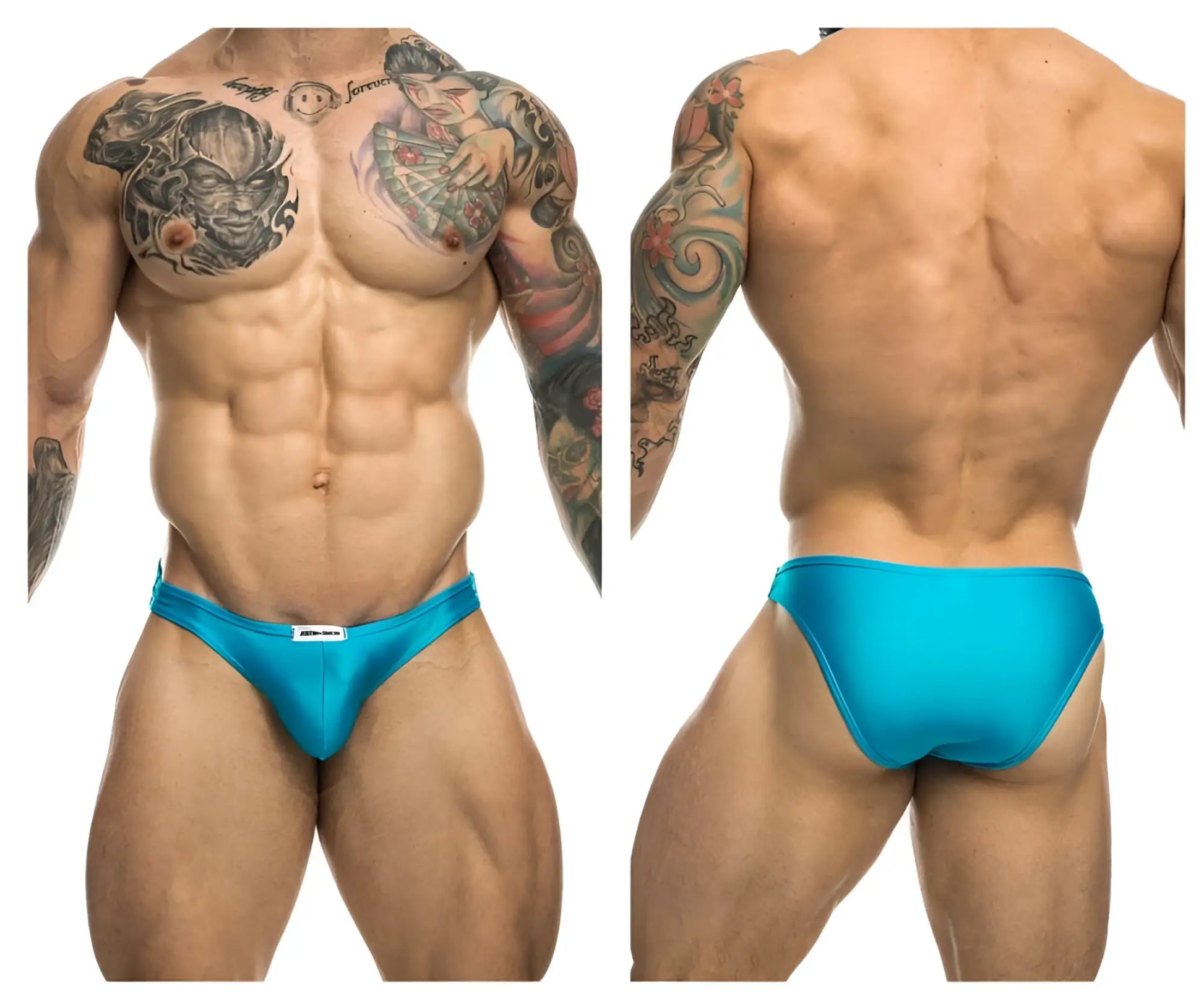 Bright turquoise justin simon xsj01 classic bikini athletic briefs with sleek form-fitting design for active wear