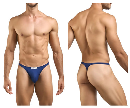 Justin simon xsj03 classic blue thong with small white front label in peach navy color combination