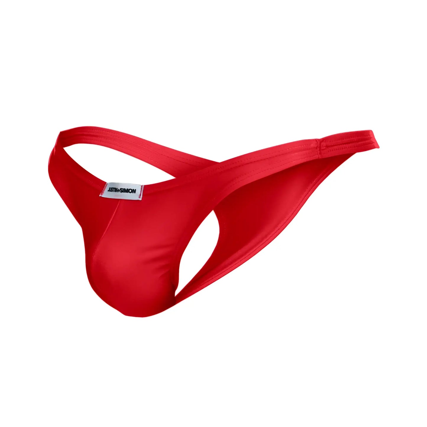 Red jammie simon thong made of smooth stretchy fabric with sleek minimalist design for comfortable wear