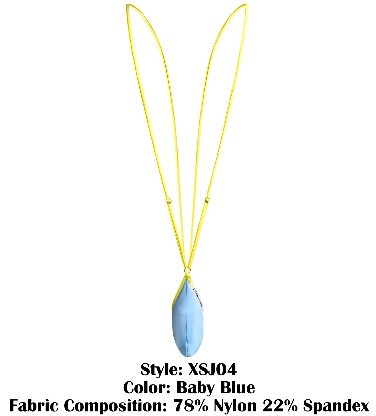 Justin simon xsj04 baby blue teardrop pendant necklace with vibrant yellow cord for stylish everyday wear