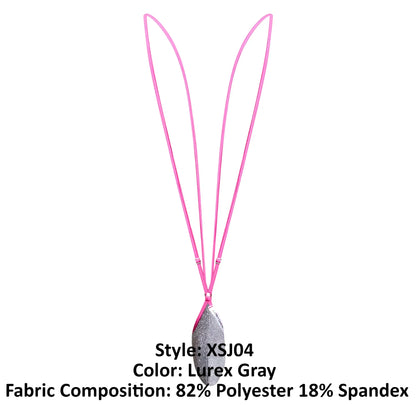 Justin simon xsj04 sling color lurex gray pink lanyard with a silver glittery teardrop pendant