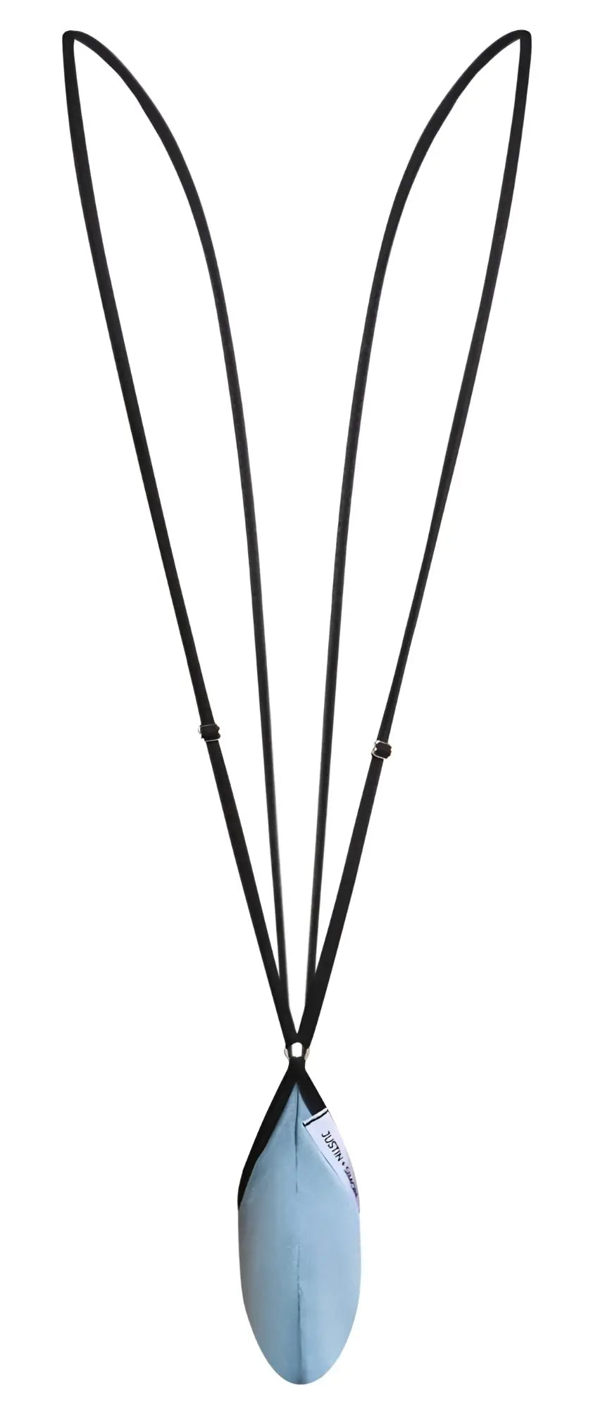 Light blue sleek teardrop-shaped pendant on black cord for justin simon xsj04 sling color metal green product
