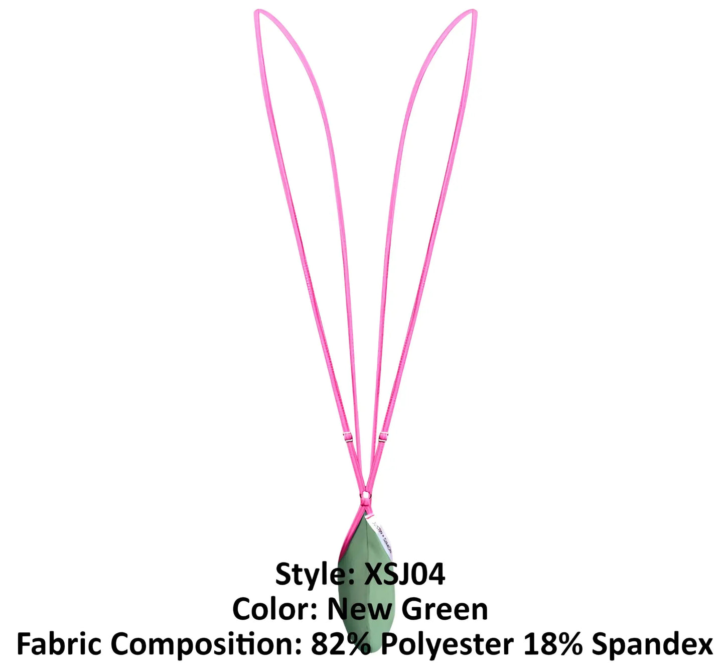 A vibrant pink justin simon xsj04 sling lanyard with three straps and a central green tag for stylish carrying