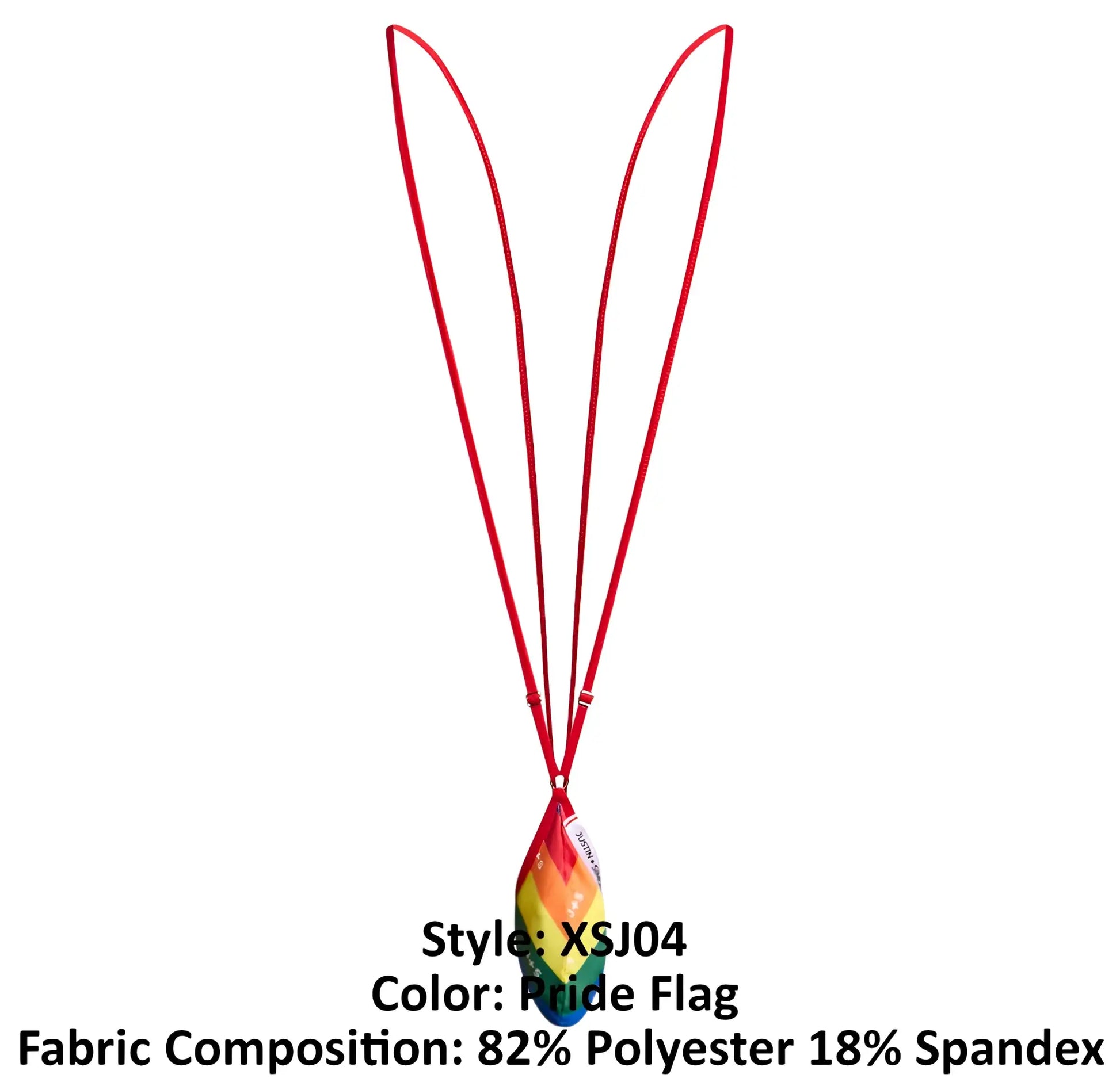 Justin+simon xsj04 sling color pride flag rainbow lanyard with vibrant tapered pendant made of polyester and spandex