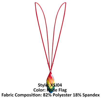 Justin+simon xsj04 sling color pride flag rainbow lanyard with vibrant tapered pendant made of polyester and spandex
