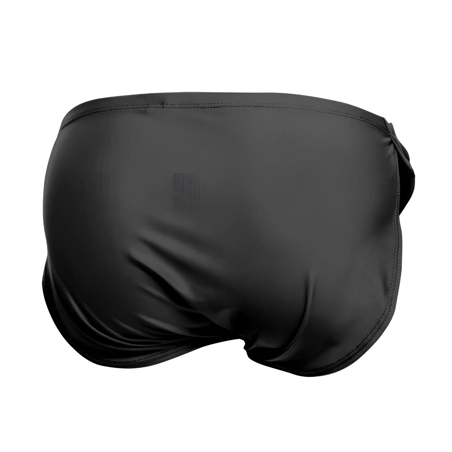 Black justin simon xsj09 running shorts with smooth satin finish and side-tie closure for comfortable wear