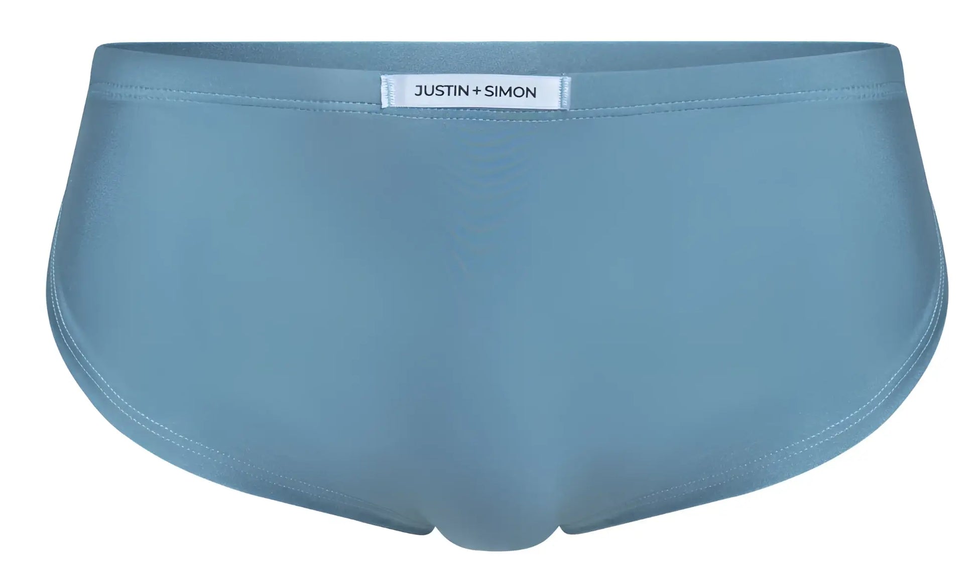 Light blue justin simon briefs with smooth seamless fabric finish for active wear in metal green running shorts collection