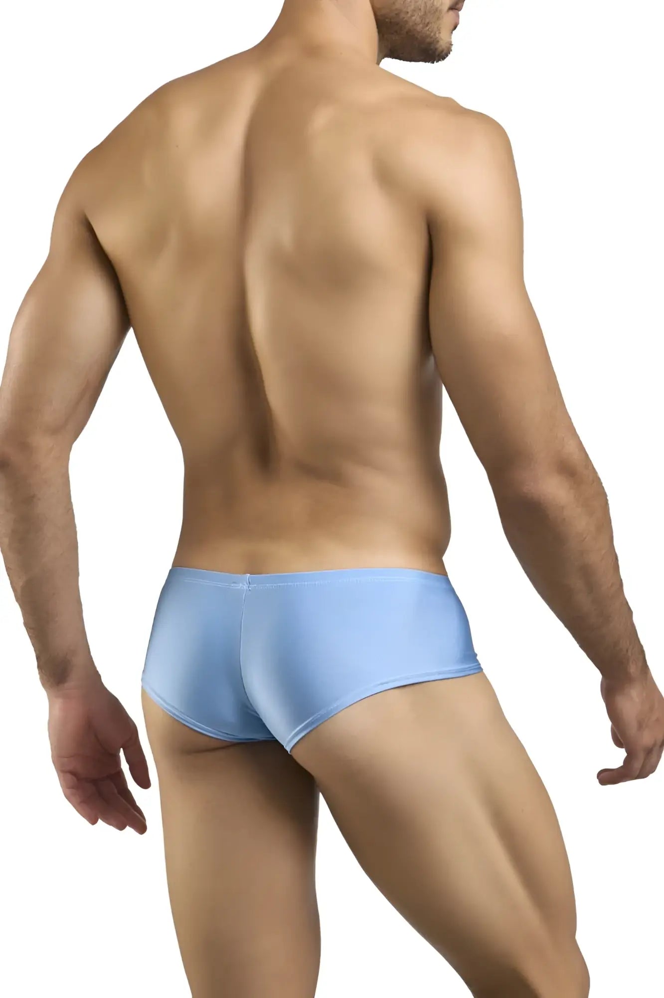 Light blue justin simon xsj13 cheeky bulge boxer briefs made of smooth stretchy fabric for a form fitting look