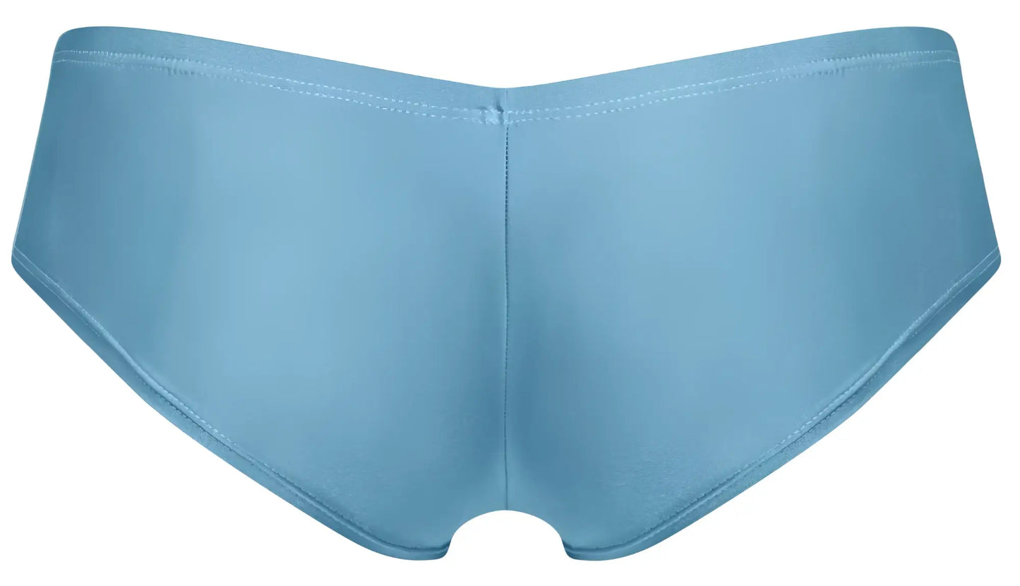 Justin simon xsj13 cheeky bulge boxer in metal green smooth textured light blue women’s briefs with seamless design