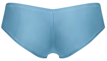 Justin simon xsj13 cheeky bulge boxer in metal green smooth textured light blue women’s briefs with seamless design