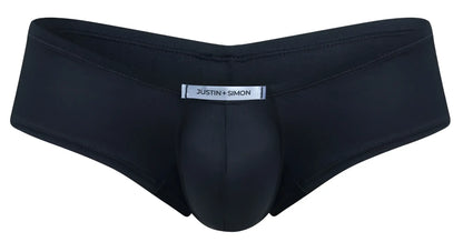 Black justin simon xsj13 cheeky bulge boxer briefs with smooth form fitting design and reinforced stitching