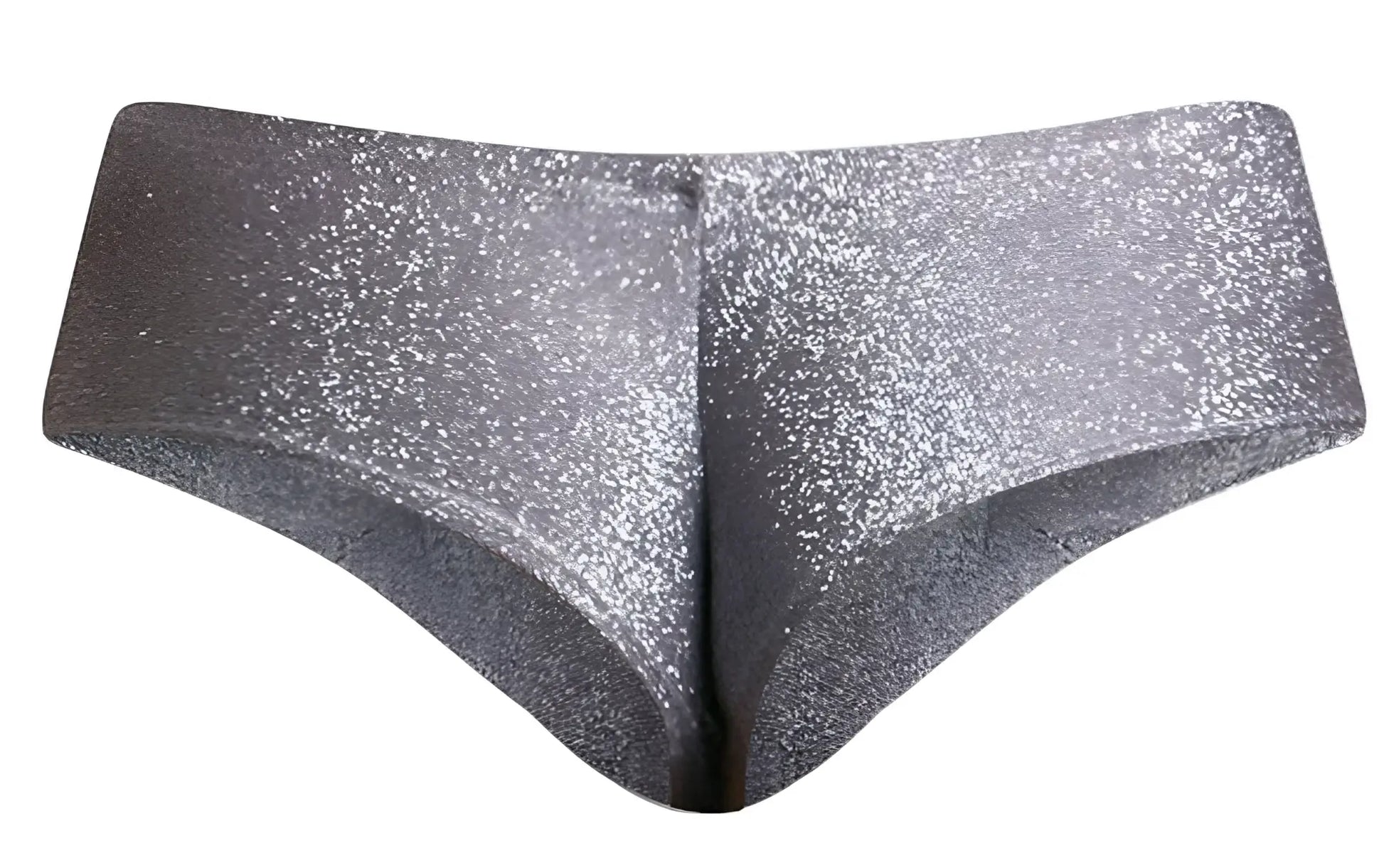 Justin simon xsj22 cheek briefs in lurex gray with shiny silver glittery fabric and a sleek form-fitting design