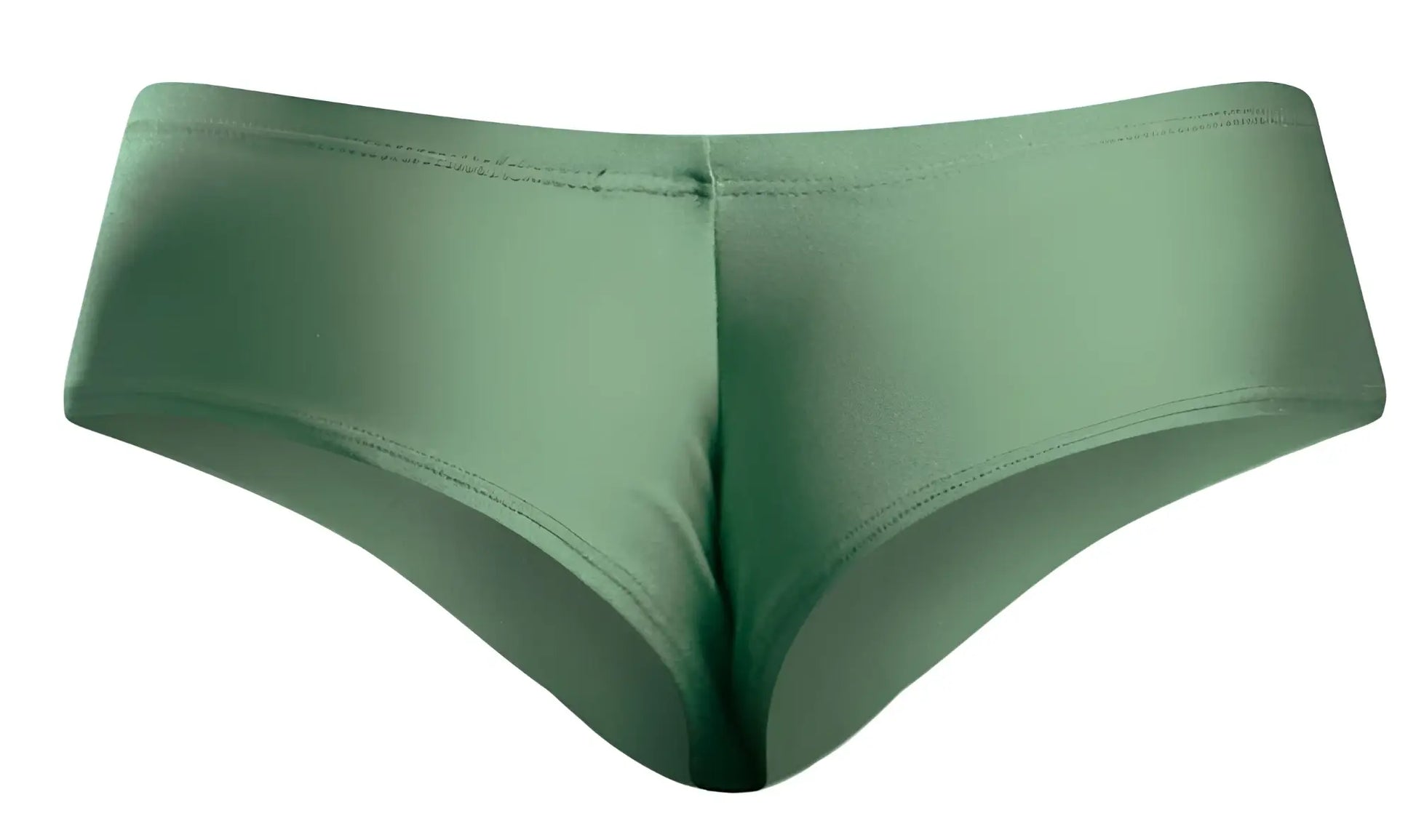 Justin+Simon xsj22 cheek briefs in new green with smooth form-fitting fabric and clean waistband stitching