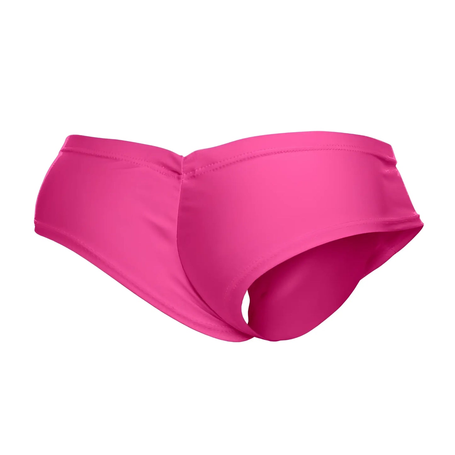 Pink justin simon xsj22 cheek briefs swim trunks with smooth stretchy fabric and seamless design