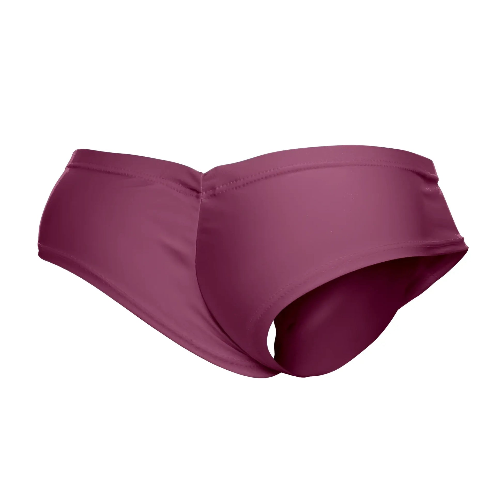 Justin simon xsj22 cheek briefs in wine color with sleek stretchy fabric and tailored fit swim brief design
