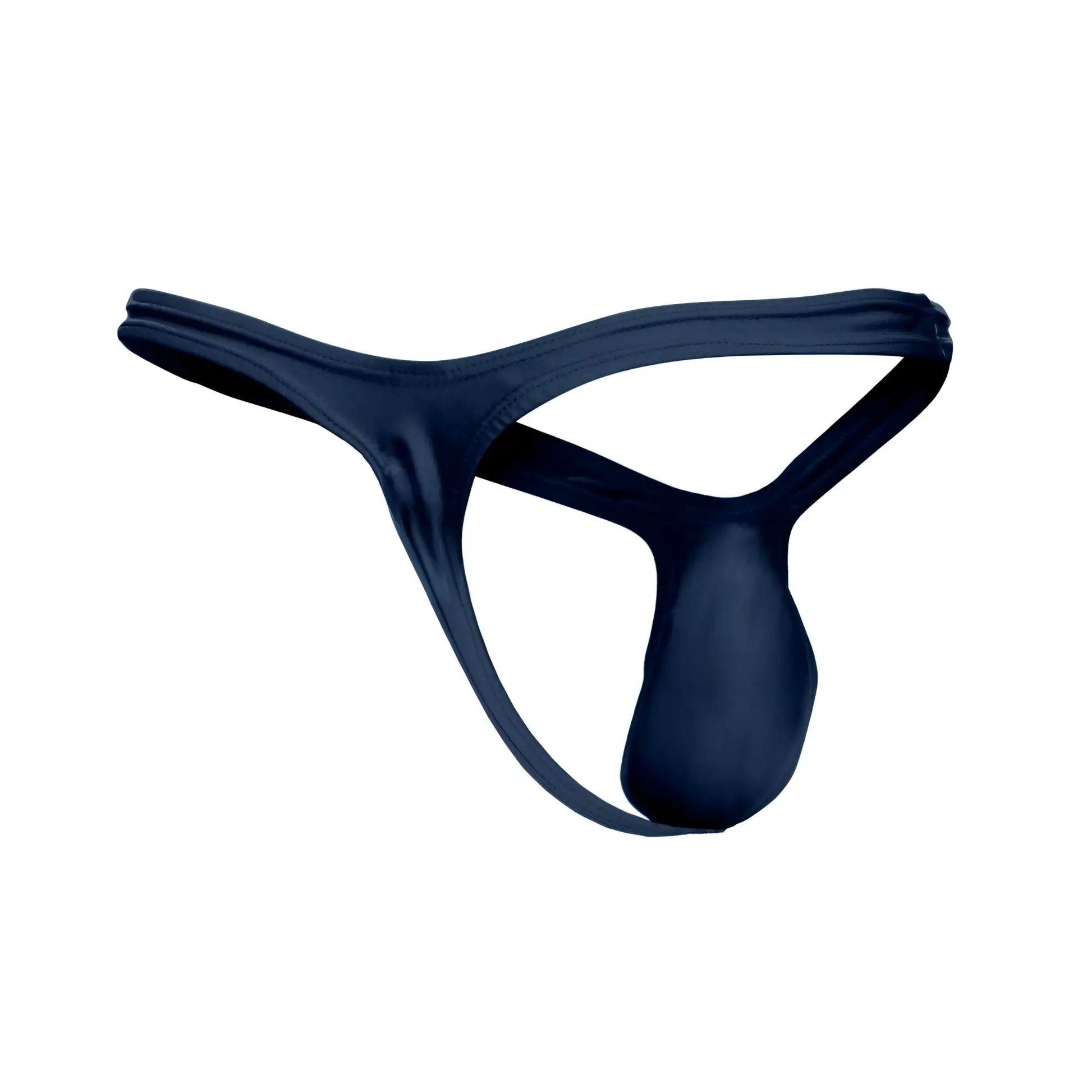 Navy blue thong from JUSTIN+SIMON XSJBU02 bulge thongs made of smooth stretchable fabric with a sleek minimalist design