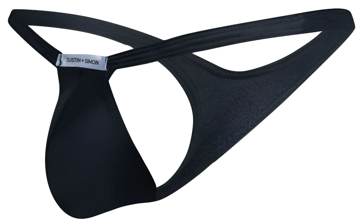 Black justin simon xsjbu02 bulge thong with sleek minimalist design and smooth fabric in peach black color