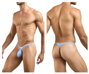 Light blue justin simon xsjbu02 bulge thong made of smooth elastic fabric with supportive pouch design