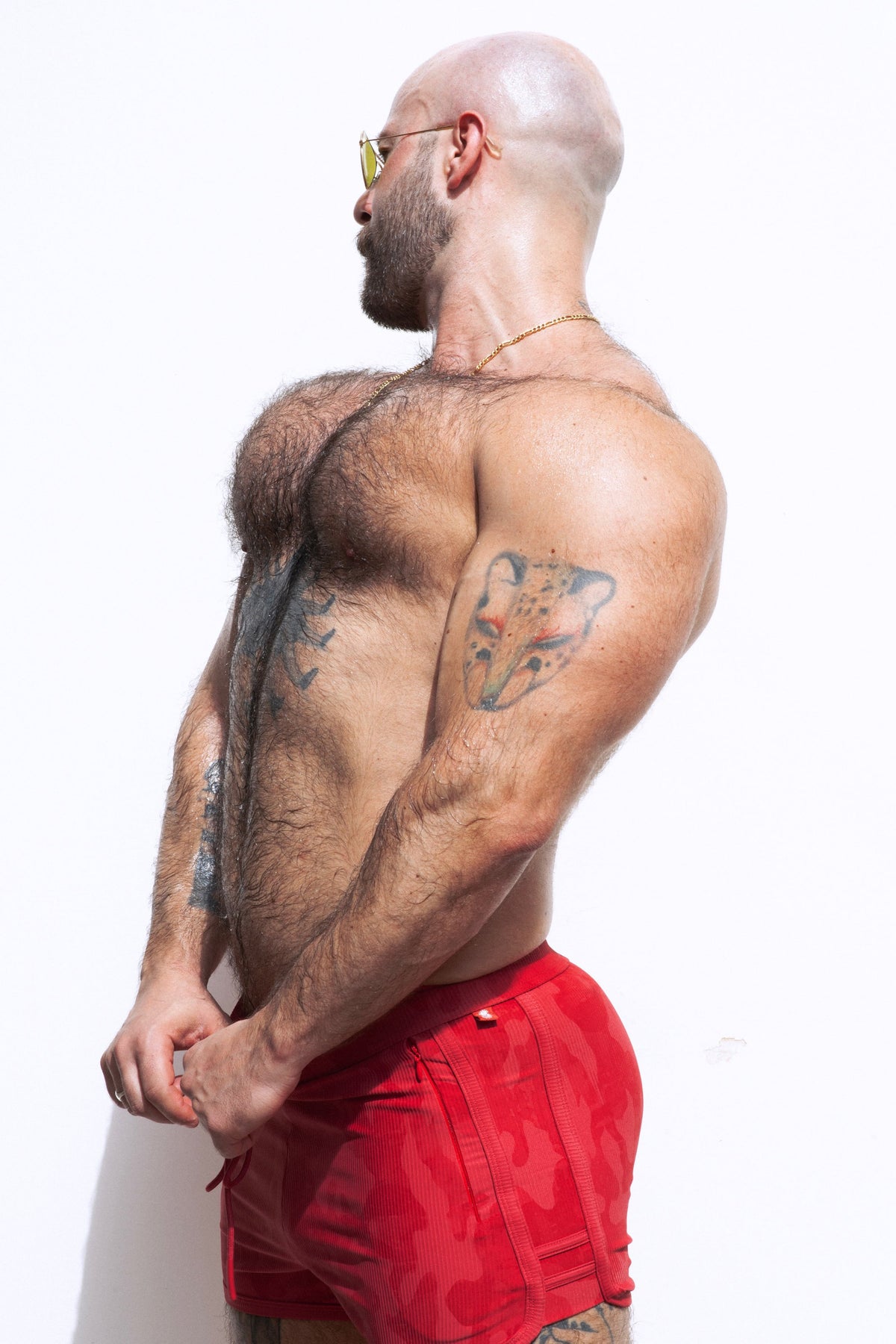 JJ Malibu Men's City Fit Drawstring Short Shorts - Strawberry Red