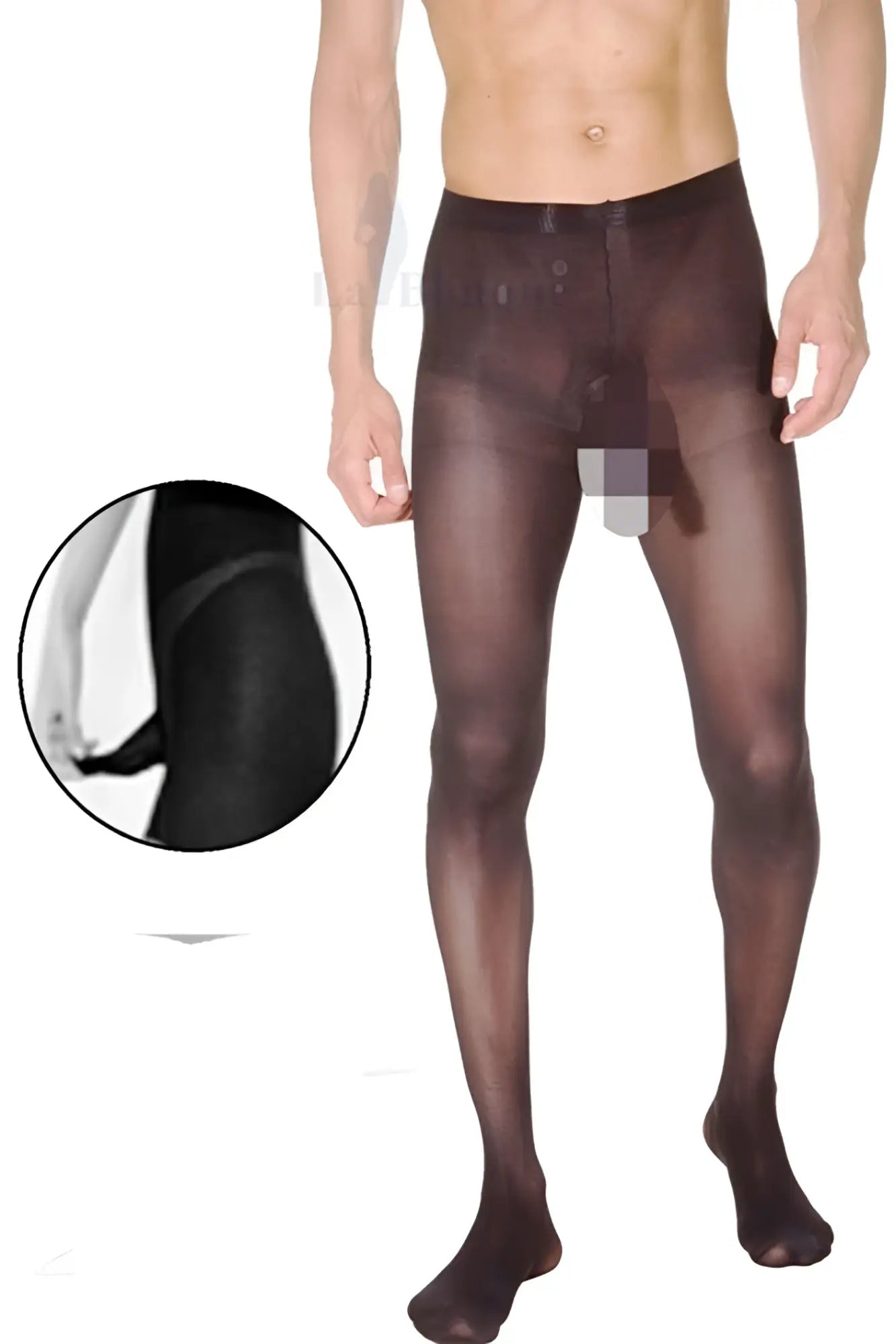 LaBlinque stocking sheer pantyhose black with smooth stretchy material and reinforced waistband size L