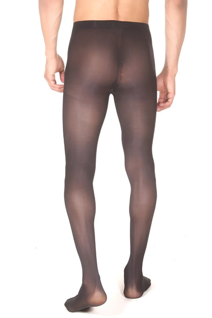 A man wearing black sheer LaBlinque stocking sheer pantyhose LB-15144 size L showing front view