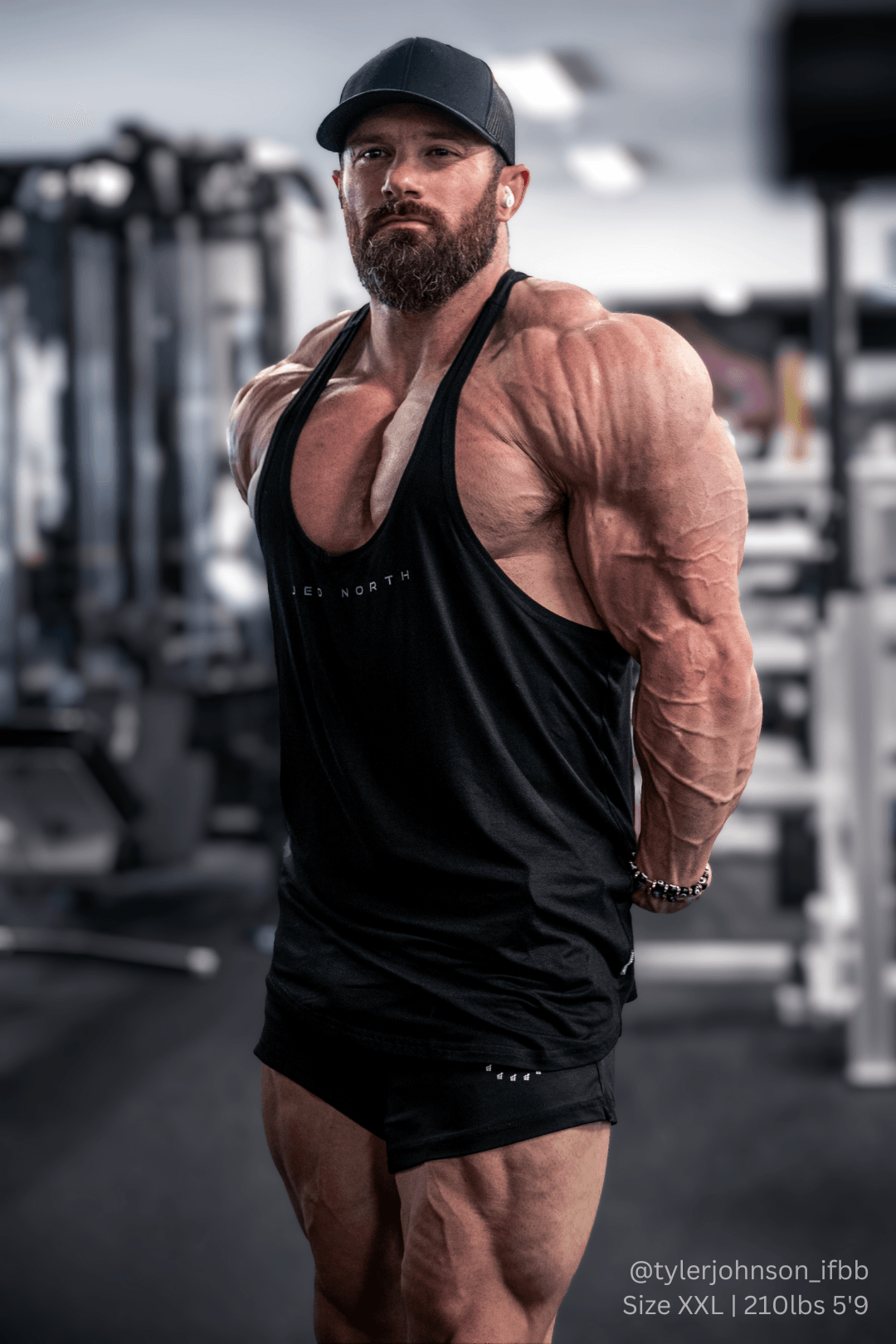Jed North Men's Classic Bodybuilding Racerback Stringer - Premium Black