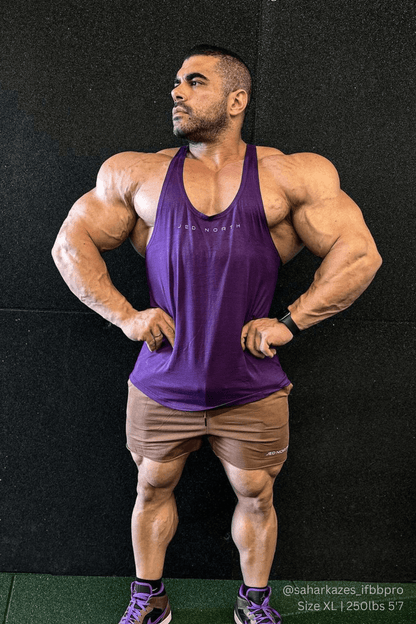 Jed North Men's Classic Bodybuilding Racerback Stringer - Violet