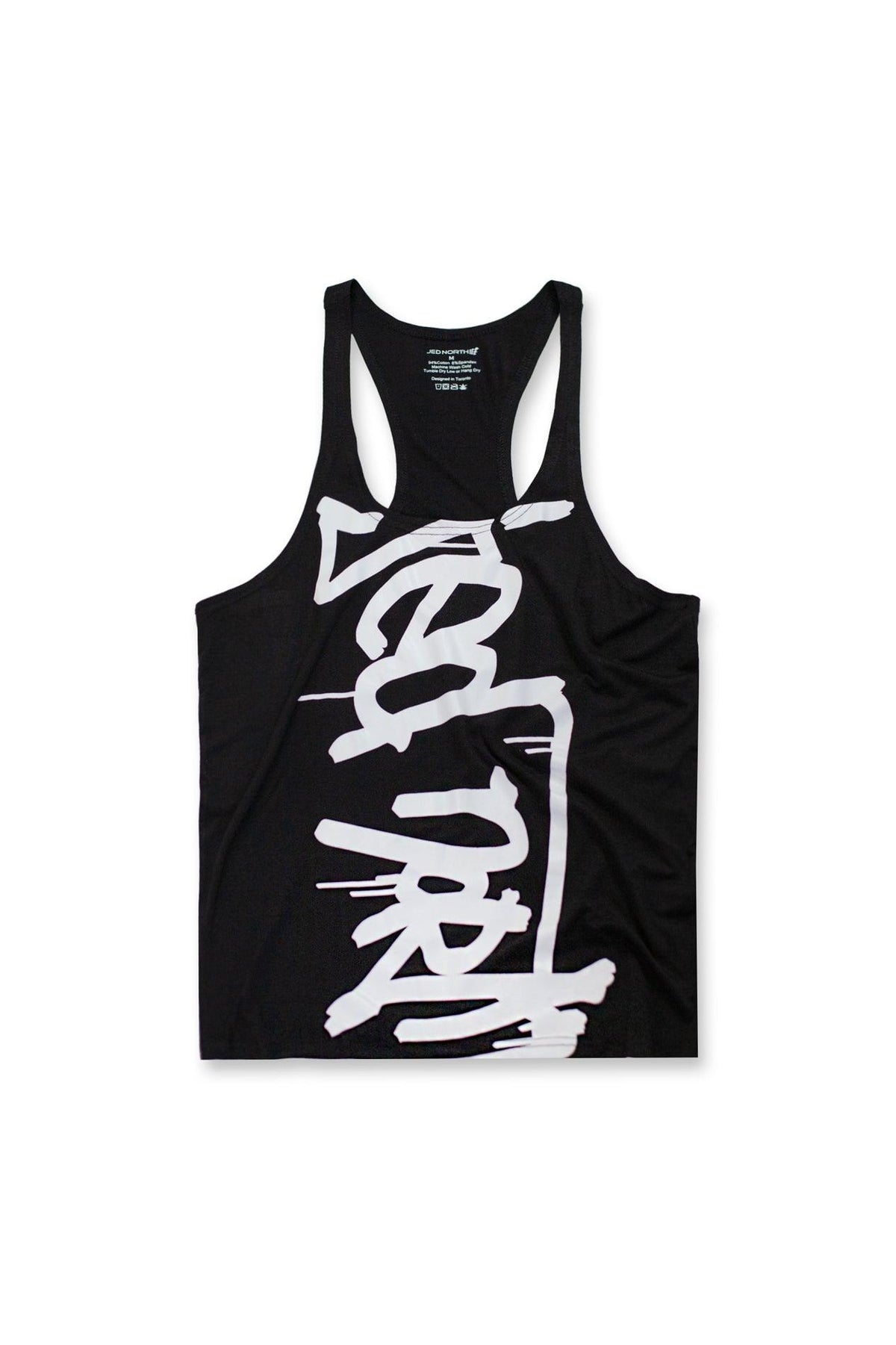 Jed North Men's Classic Bodybuilding Racerback Stringer - B&W Graffiti