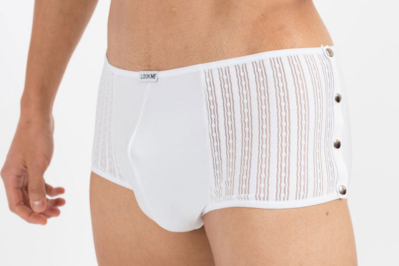 Lookme Agent Double 1 Mini Pants Boxer Brief Sous-vêtements Blanc 40-67 Taille M