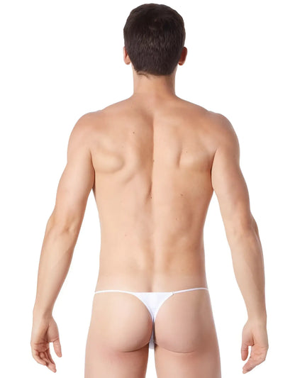 White lookme cube zipper mesh thong underwear size s featuring minimalist design and thin seamless fabric