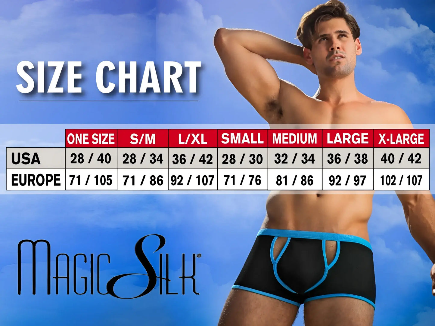 Black and blue magic silk 2706 silk g-string briefs with contoured design in cobalt color front view