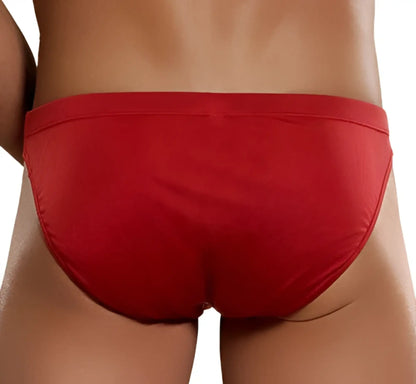 Magic silk red briefs made of smooth stretchy silk knit fabric with a snug fit size s