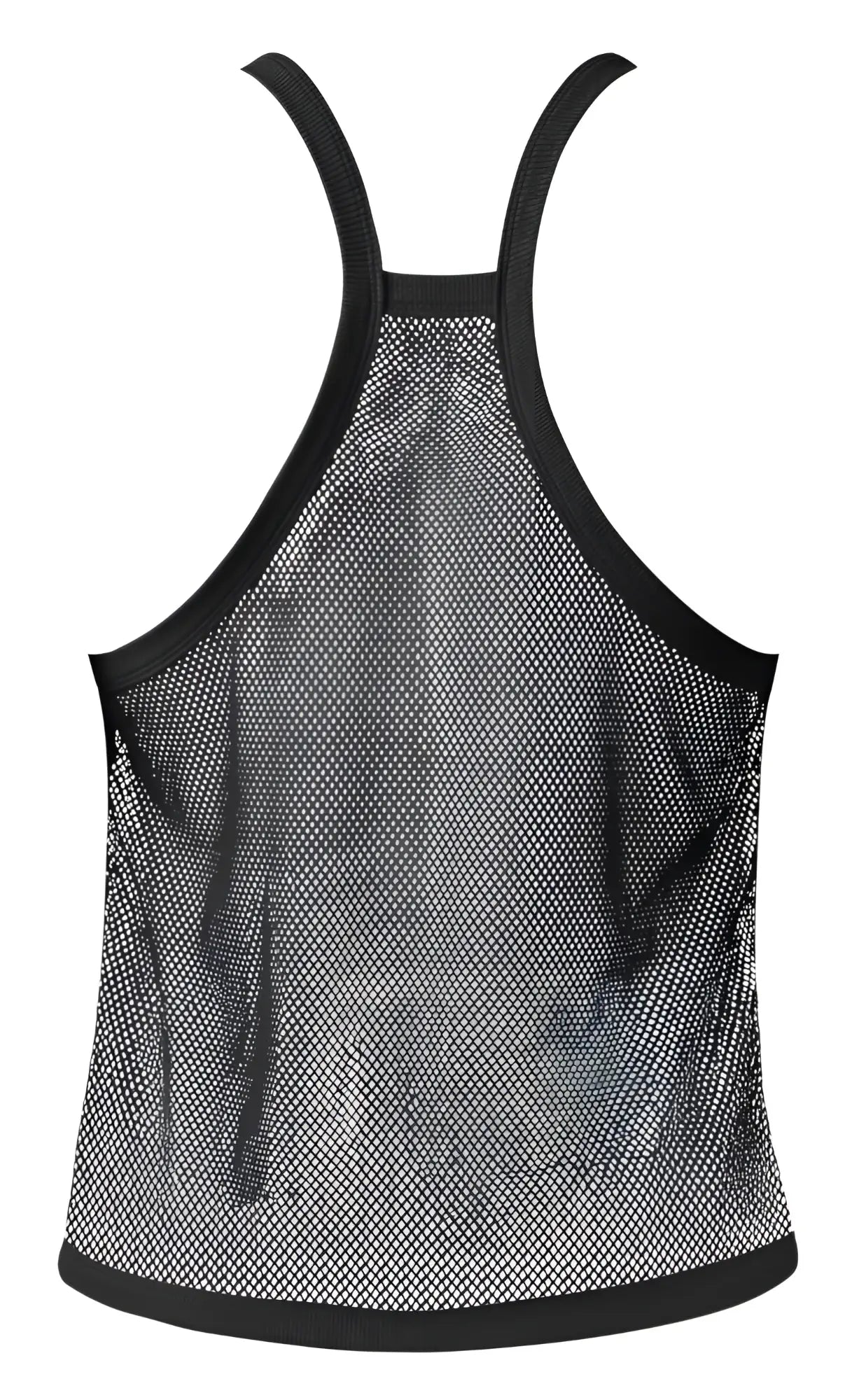 Black mesh tank top male power 110-11c fishnet 2 with sleek form-fitting design and reinforced shoulder straps