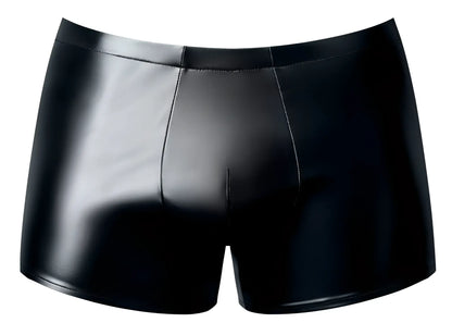 Male Power 153-301 Liquid Onyx 2.0 black patent leather briefs with a sleek glossy finish and tailored fit