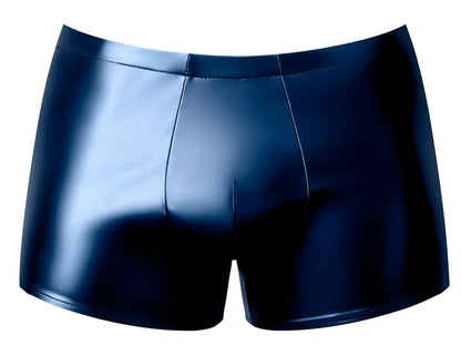 Dark blue glossy faux leather male power 153-301 liquid onyx 2.0 form-fitting pouch boxer shorts